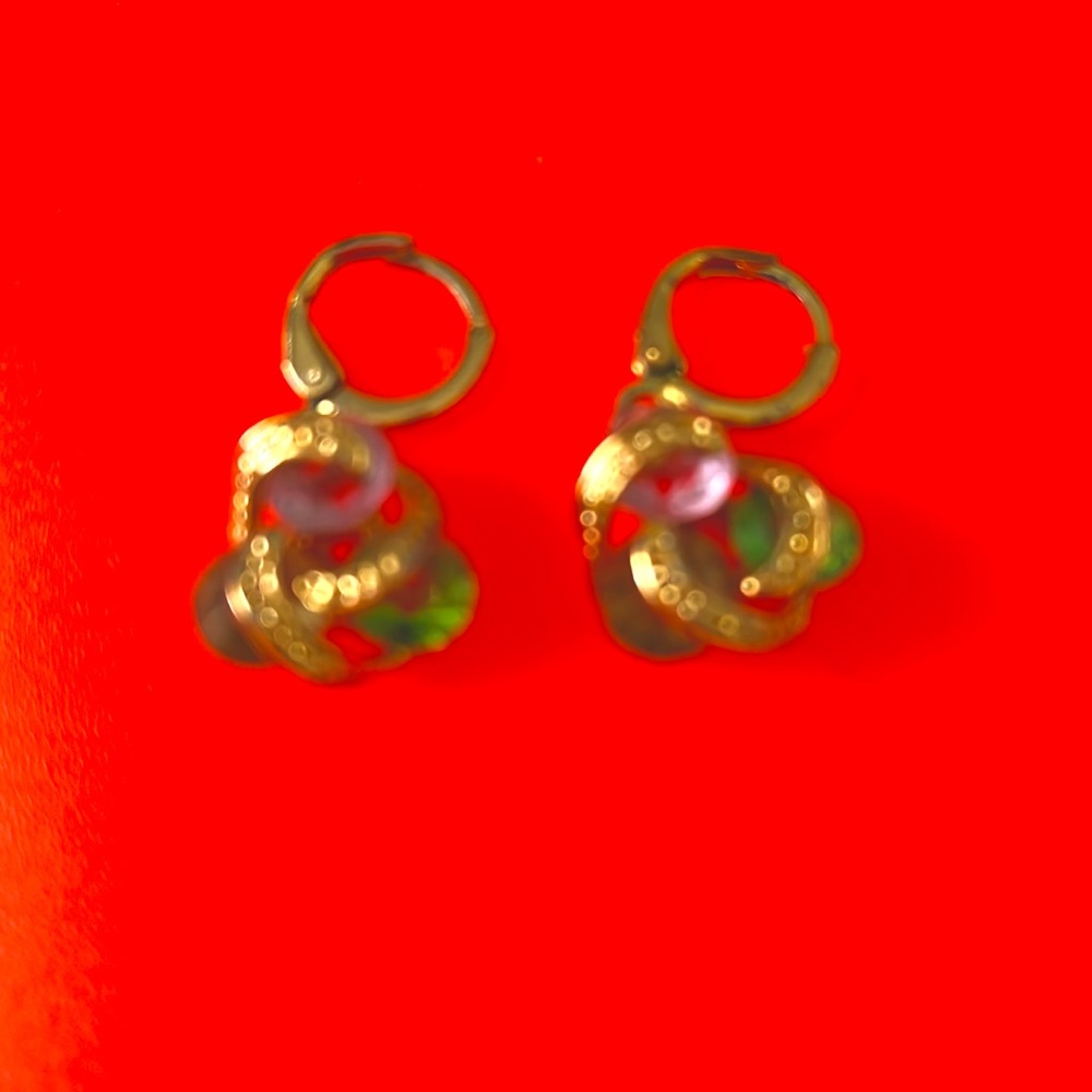 Gold tone drop earrings